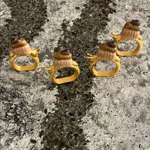 Gold Snail Design napkin Rings nwot